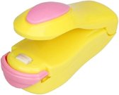 Sealapparaat  - Afdichting - Mini - Warmte  - Plastic Verpakking - Zak - Impuls - Kleur Geel Met Roze