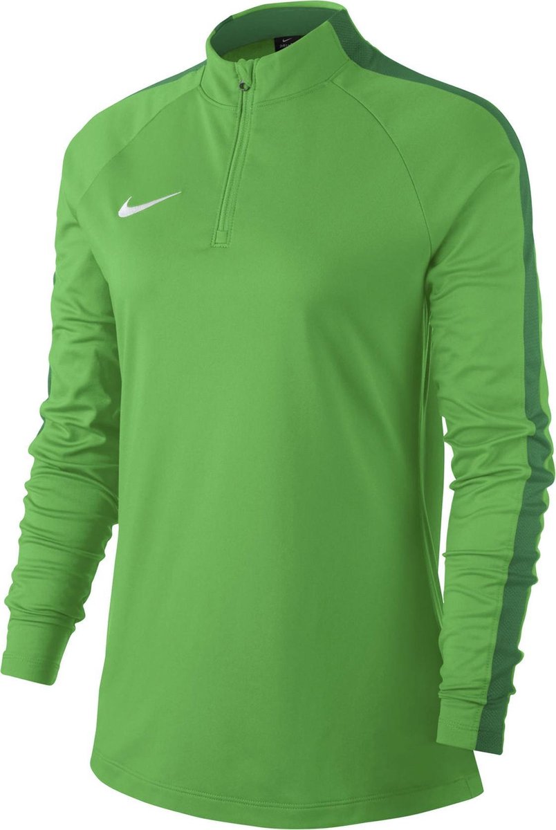 Nike Dry Academy 18 Drill Longsleeve Dames Sporttrui - Maat XS  - Vrouwen - groen/wit