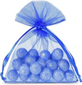 Organza Zakjes 10 x 13 cm | 50 stuk | Blauw | Cadeauzakjes Geschenkzakjes Cadeau Verpakking Geurzakjes Snoepzakjes Bruiloft decoratie