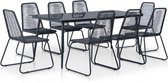 Tuin Loungeset Zwart (Incl LW Fleece deken) - Lounge bank tuin - Tuinbank - Loungebank - Tuinset - Tafelset tuin - Bistroset