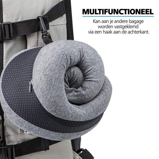 Oreiller De Voyage En Mousse Mémoire - Confort Cervical Pour Avion, Voiture Et Train (noir)
