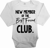 Zwangerschaps aankondiging rompertje new member best friend club | Jullie baby geluk bekendmaken aan jullie beste vrienden met deze geweldige romper | Cadeau voor je beste vriend v