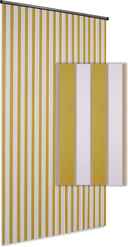 Vliegengordijn/deurgordijn Linten High Quality - geel wit 90x220cm