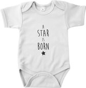 Babyromper - A star is born - wit - korte mouwen - 0 tot 3 maand