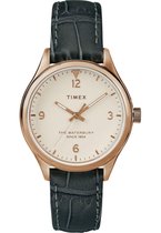 Timex Waterbury TW2R69600 Horloge - Leer - Grijs - Ø 33 mm