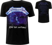 Metallica Heren Tshirt -M- Ride The Lightning Tracks Zwart