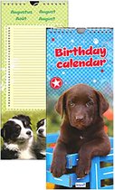 Verjaardagskalender Puppies - Geen jaartal - Ophangbaar - Blauw