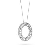 Silver Rose -P2013W- Hanger+Ketting -925 Zilver gerodineerd -Cubic Zirkonia