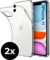 2x iPhone 11 Hoesje Transparant  Siliconen Case