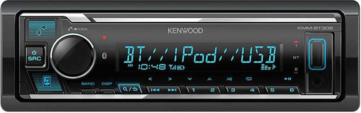 Kenwood KMM-BT306 mechless autoradio, Bluetooth, Spotify & Amazon Alexa voorbereid