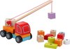 Afbeelding van het spelletje Cubika houten kraanwagen met blokken - magnetisch