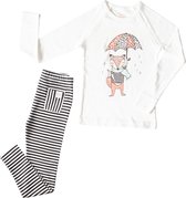 Hibboux pyjamabroek zwart/wit gestreept unisex kids (11-12 jaar)