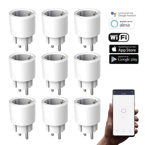 Silvergear® WiFi Smart Plug (9 stuks) - Werkt met Google Home en Amazon  Alexa... | bol.com