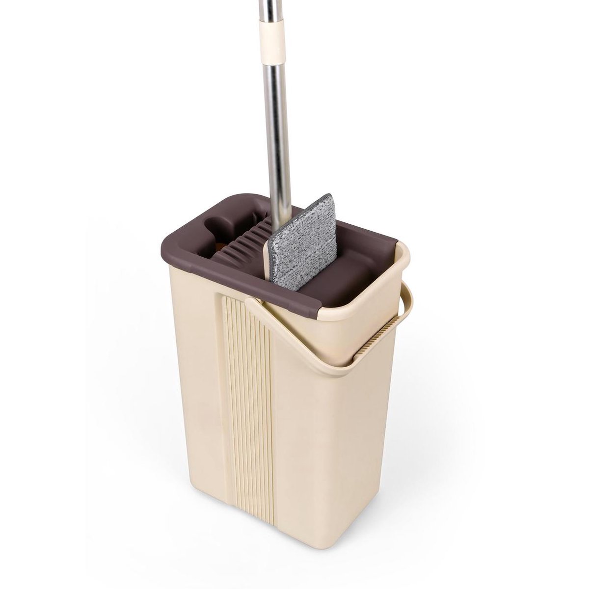 Dweil met emmer Zwabber met steel 2 emmers 360 graden draaibare