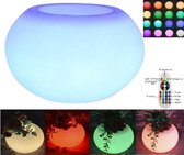 Bloembak plantenbak rond led verlichting - 16 kleuren RGB - spatwaterdicht oplaadbaar - 65 x 65 x 50 cm groot