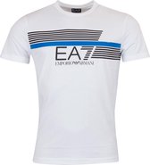 EA7 7 Lines T-shirt - Mannen - wit/ zwart