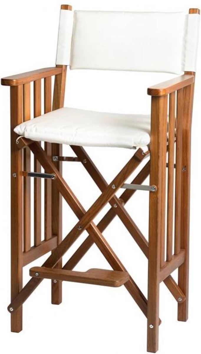 Stuurstoel II Hoog Teak Premium met Witte kussenset (Geolied)