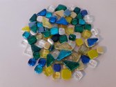Soft Glass Puzzles Glitter Blauw/Groen/Wit/Geel Mozaiek Steentjes