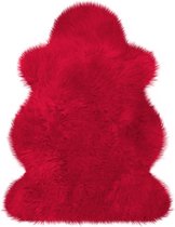 Australisch-lamsvel-schapenvacht-rood-100x68 cm ( kwaliteitsvacht ! )
