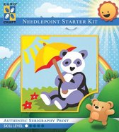 Volledige Borduurpakketen Volwassenen   -  Voorbedrukt   -  Borduurset  - Hobby en Creatief -  Zonnebaden Panda 10x10cm