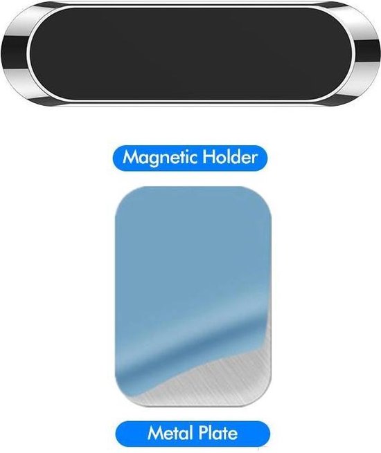 Magneet Telefoonhouder Auto dashboard Plaatje -Telefoon Magneet Auto dashboard - Magneet Telefoon Auto Houder - Zilver - Merkloos