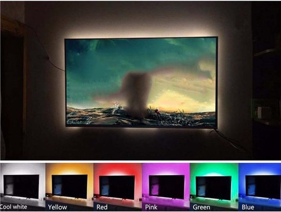 bol.com | LED strip verlichting - 2 meter - 24 kleuren - Incl.  afstandsbediening - TV - Auto -...