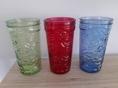 Tiki drinkglazen - set van 3 - Multikleur - 9 x 16 cm - Glas