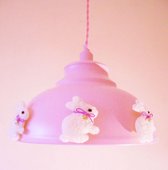 Funnylight kids lamp stoer metaal roze met lieve wollen konijntjes Design hanglamp voor de baby kinder tiener slaap kamer