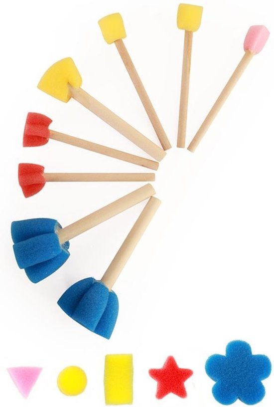 PartyXplosion Figuur sponsjes / Schmink sponsjes 8 assortie