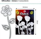 Petaloo color me crazy silhouettes sticker x4 tulips