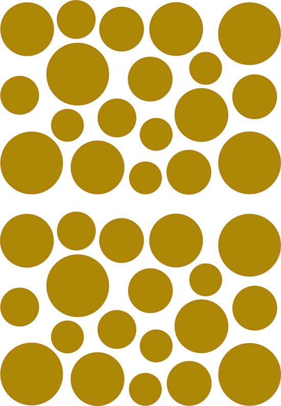 Muurstickers Deco Dots, plakstickers gouden cirkels, foliestickers met  goudkleurige... | bol.com