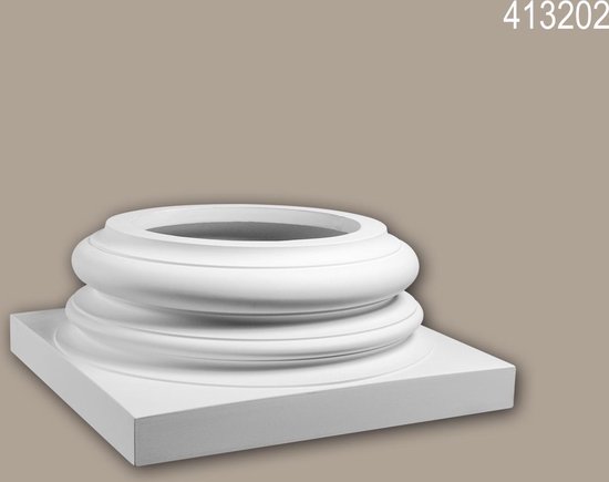 Volle zuilen voetstuk Profhome 413202 Gevellijst Zuil Gevelelement Ionische stijl wit