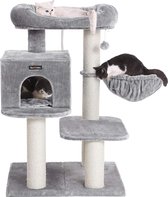 Nancy's Katten Toren - Verstelbare Kattenboom - Kattenhuis - Krabpaal - Grijs - 70 x 60 x 112 cm