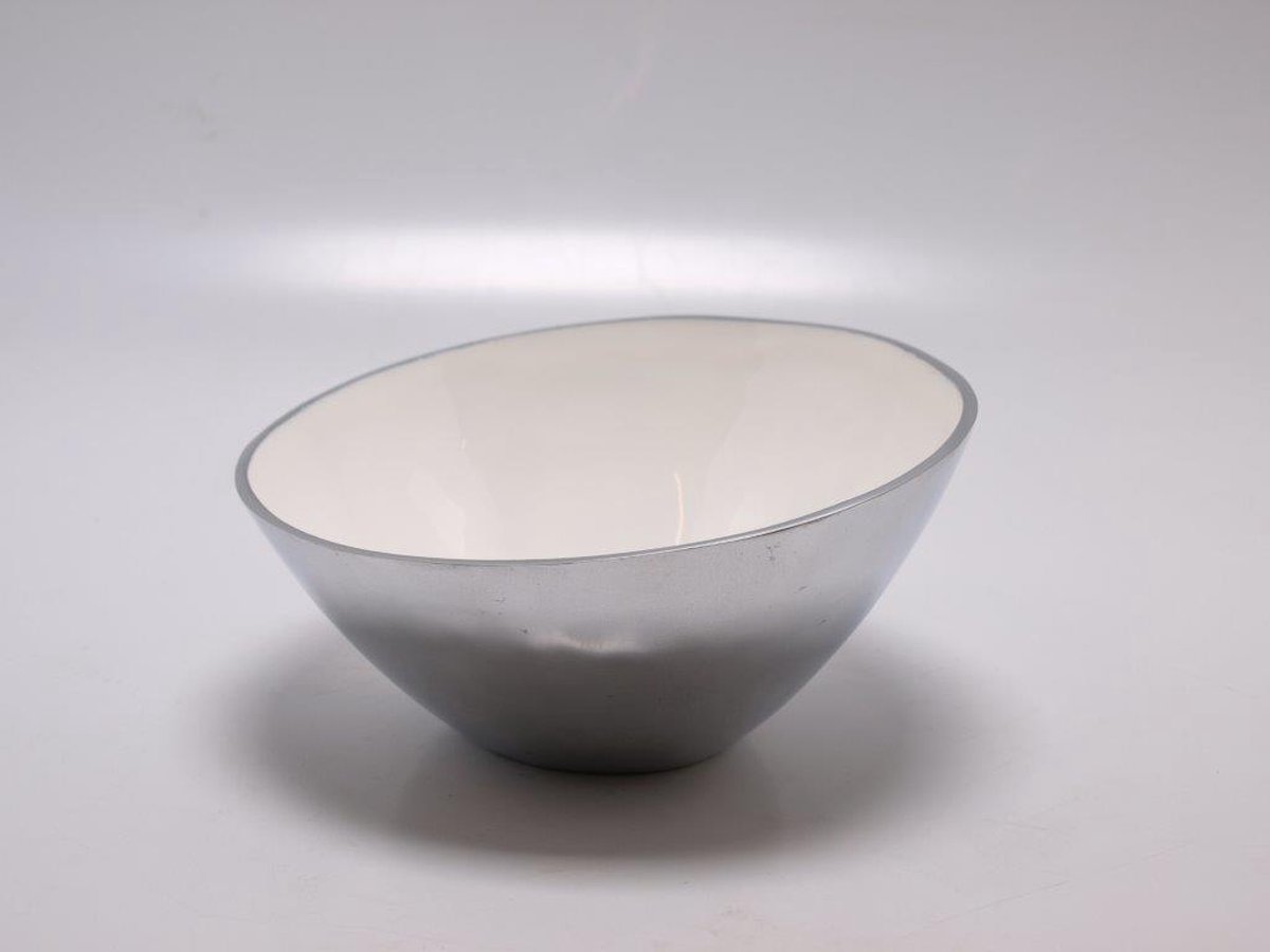 Bowl ø26cm - aluminium/ wit - Voccelli