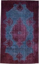 Blauw met Rood Recoloured Vintage Vloerkleed 172cm x 290cm