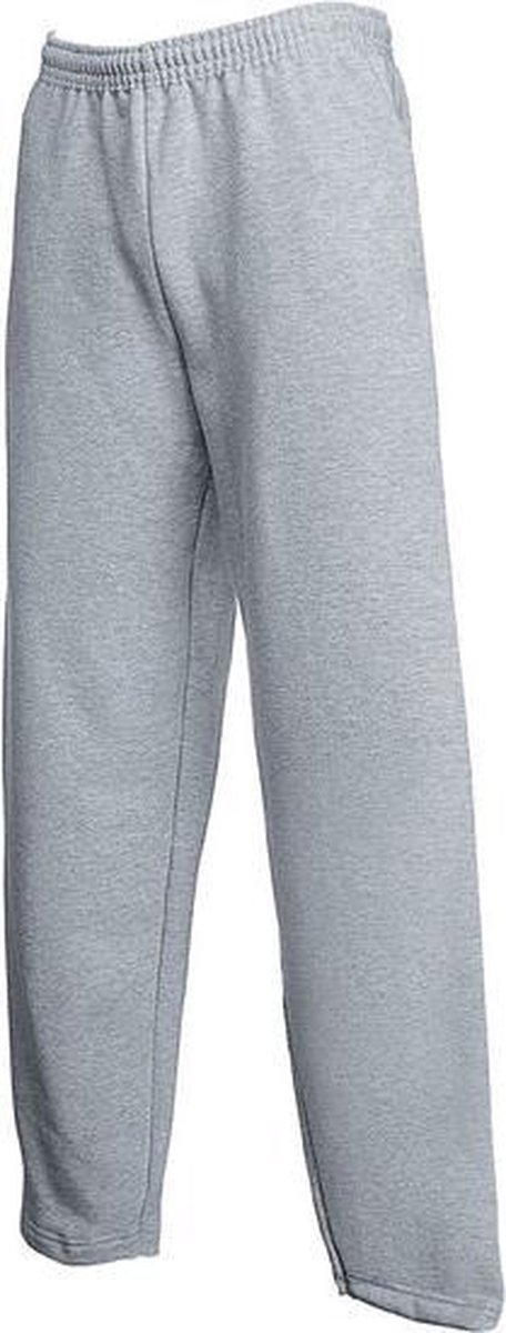 Joggingbroek Fruit of the Loom grijs melange/heather grey voor volwassenen straight/open leg - Sport