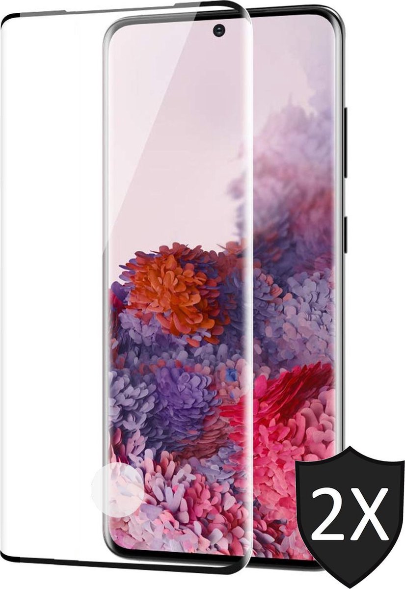 Screenprotector geschikt voor Samsung S20 - Full Screen Protector Glas - 2 Stuks