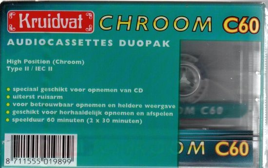 DUO PACK (2 STUKS) CHROOM C 60 - AUDIO TAPE (CASSETTE BANDJE) - 60 MIN ...