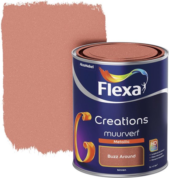 bol.com | Flexa Creations - Muurverf Metallic - Buzz Around - 1 liter
