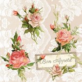 Ambiente Roses On Lace papieren servetten