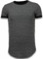 3D Encrypted T-shirt - Long Fit Shirt Zipped - Grijs