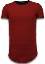 3D Encrypted T-shirt - Long Fit Shirt Zipped - Rood