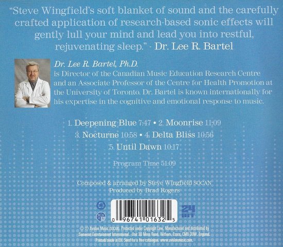 Grijze achtergrond met tekst en een portretfoto van Dr. Lee R. Bartel, Ph.D. in een witte jas.