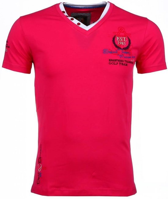 David Copper T-shirts italiens - Manches courtes Homme - Riviera Club - T-shirt italien rose - Manches courtes Homme - Broderie Automobile Club - T-shirt homme bleu Taille XL