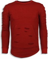 3D Stamp PARIS Trui - Damaged Sweater - Rood