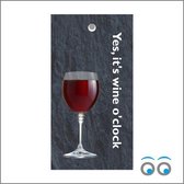 Cadeau kaartje - Bloemenkaartje | it's wine o'clock - 10 x 5 cm - 20 stuks