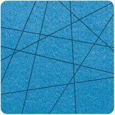 Lijnen vilt onderzetter vierkant - Lichtblauw - 6 stuks – 9,5 x 9,5 cm - Tafeldecoratie - Glas oanderzetter - Cadeau - Woondecoratie - Woonkamer - Tafelbescherming - Onderzetters V
