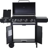 Gas BBQ Trolley 4 Pits RVS gas barbecau