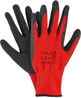 Rode/zwarte werkhandschoenen met latex coating 2 paar maat L - Werkhandschoenen - Klusartikelen - Tuinartikelen