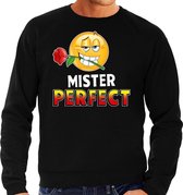 Funny emoticon sweater Mister perfect zwart heren L (52)